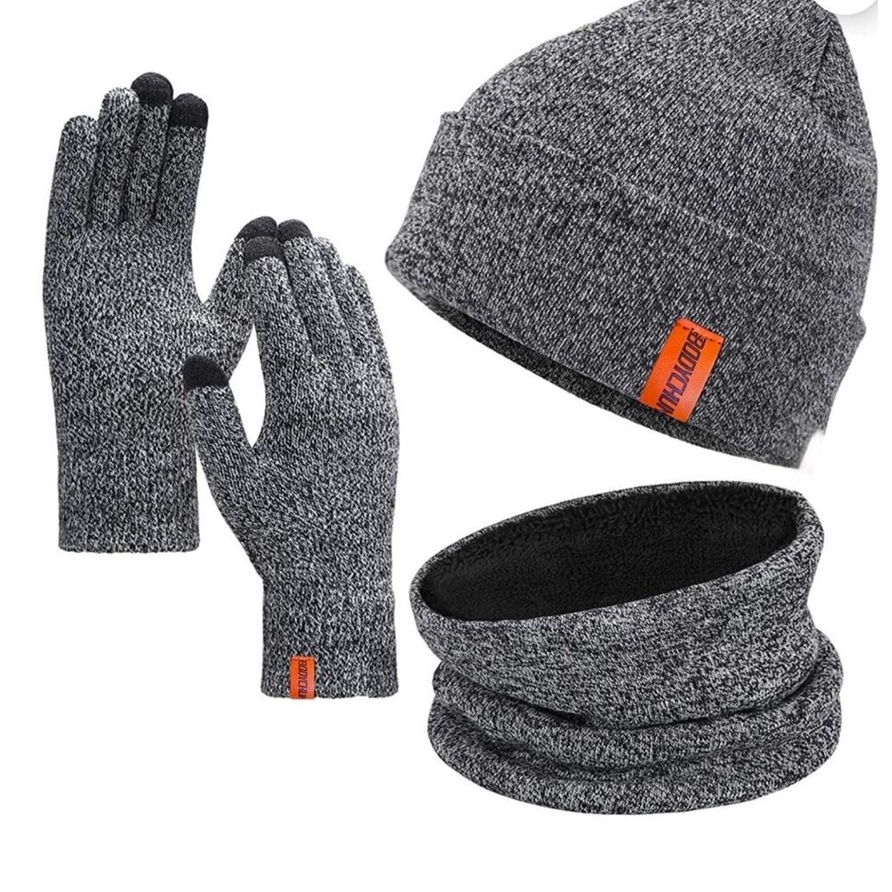 3pcs Winter Scarf Gloves Set for Men‎ and Women, Touchscreen Phone Gloves